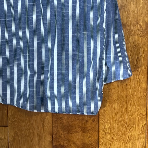 Harper Heritage Blue & White Striped Wrap Dress Size M Nautical Coastal Preppy - Picture 6 of 12